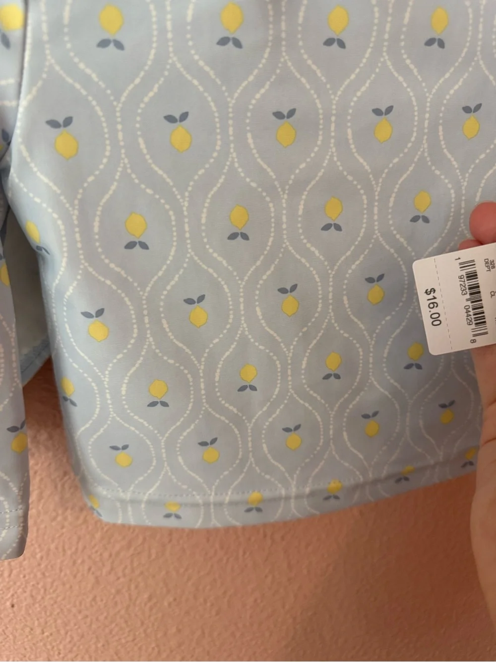 NWT Carter's Light Blue Lemon Print Long Sleeve Rash Guard & Bikini Bottoms